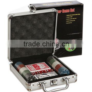 Hot selling aluminum 100 poker chip game set