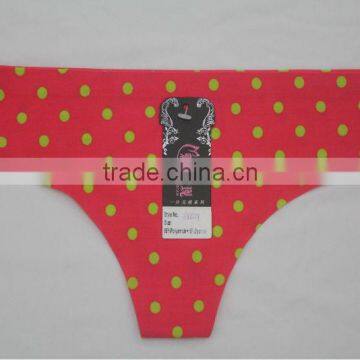 2014 Fancy Seamless Dot Print Young Girls' Cute Thong