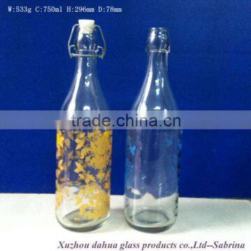 250ml 500ml 1000ml beverage juice glass bottles with swing top lids