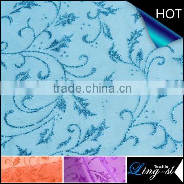 Polyester Tulle Metallic Printed Fabric for Decoration and Dress DSN 344