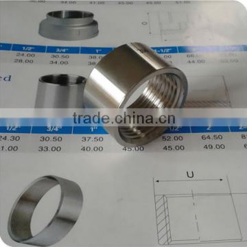 HALF COUPLING 150# 304 STAINLESS 3/8" NPT BREWING PIPE FITTING