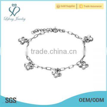 2016 new design style top quality silver ankle bracelet platinum anklets