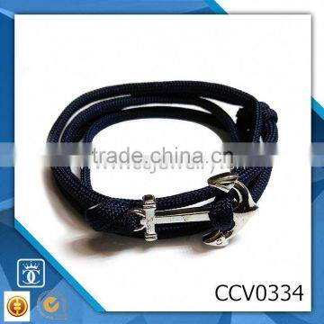 different color rope fish hook bracelet personalized nylon anchor cord fibre bracelets sales leather bracelet hook clasp