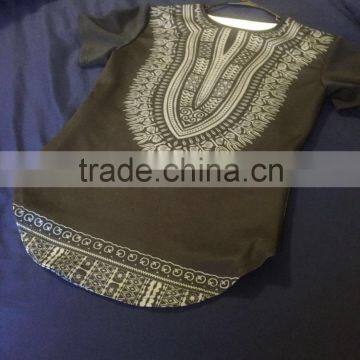 Wholesale Dashiki Supplier Mens Tall Tee Extra Long Side Zip t Shirt photo-2