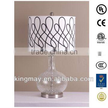 Glass and Metal Base Living Room Table Lamp photo-5