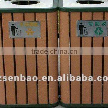 Outdoor Wood Plastic Composite Trash Bin