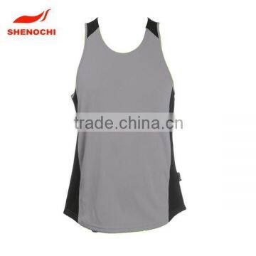 gym singlet made of solid and striped fabric men's sports singlet