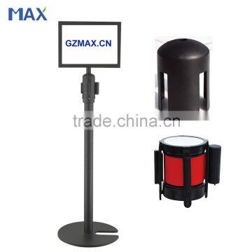 retractable belt metal line queue sign stanchions