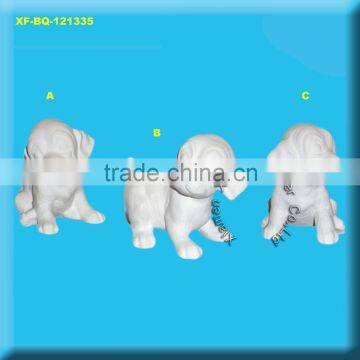 high white ceramic bisque puppy figurine