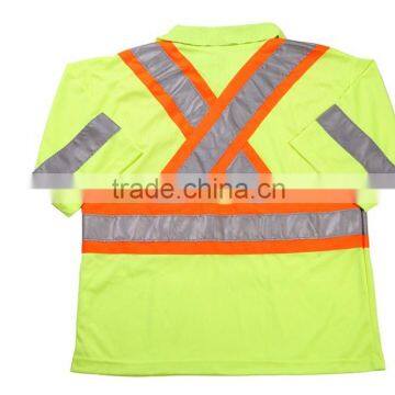 100% Polyester Polo Shirt With Reflective Tape High Quality Safety T Shirt