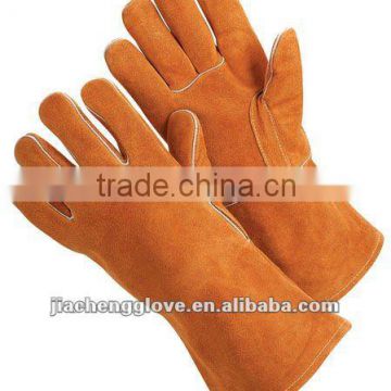 JS4014GD/DT cow split leather welding gloves