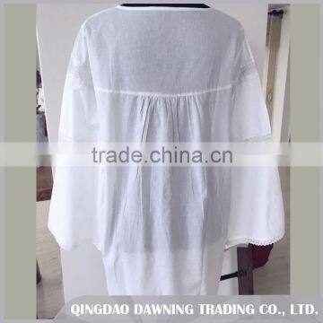 Golden Supplier White Cotton Dressing Gown Nightgown photo-2