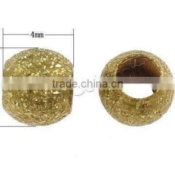 Brass Stardust Beads, Drum, plated, large hole, more colors for choice, nickel, lead & cadmium free, 4x5mm, Hole:Approx 3mm, 100