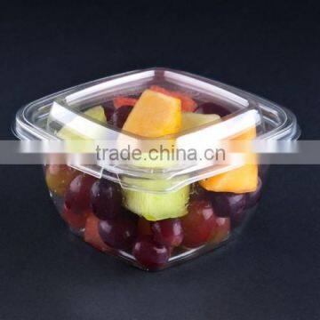 Clear PET PETE Square Tamper Evident Bowl with Lid Bowl2 16 oz. food container                        
                                                Quality Choice