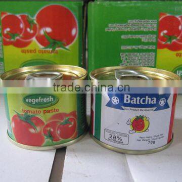 Tomato Paste, Canned Tomato Paste 70g*50tins/carton