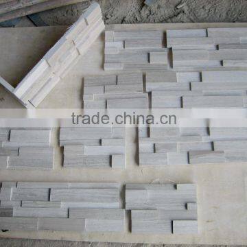 white wood marble stacked ledge stone corner stone