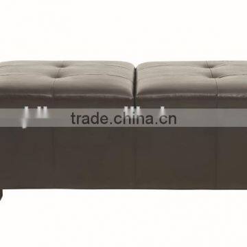 pu Leather Wooden Frame Storage Ottoman Lower Price Two Seats(DO-6109) photo-2