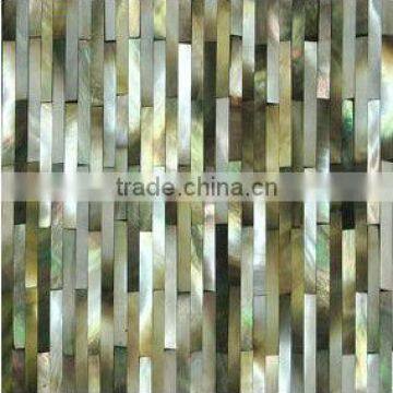 Strip black/gray mother of pearl seashell mosaic wall tile wall panel