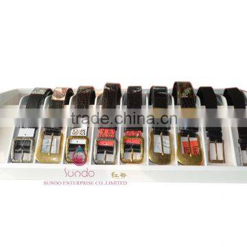 Custom White Lacquered Wood Belt Display photo-3