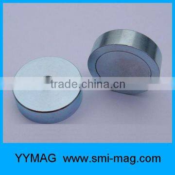 Permanent rare earth shallow pot magnets