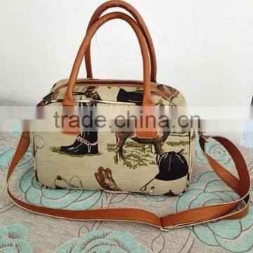 Wholesale Custom design tapestry jacquard canvas shouldbag with high quality