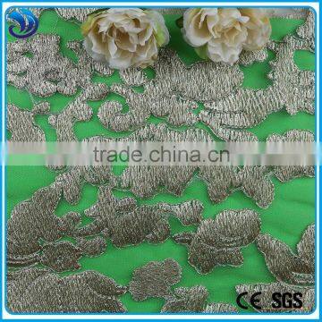 2016 laterst flower pattern embroidery net embroidery metallic fabric for gament
