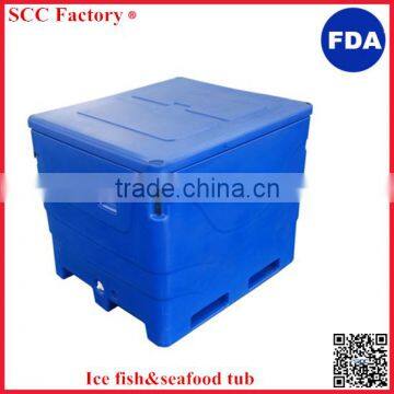 Keep fresh and chill cooler box roto molding fish tubs cold chain bin