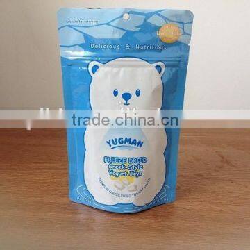 Custom made aluminum foil delicious yogurt snack plastic packaging bag