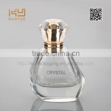 crystal clear glass perfume bottle