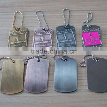 metal dog tag Pendant ball chain necklace custom