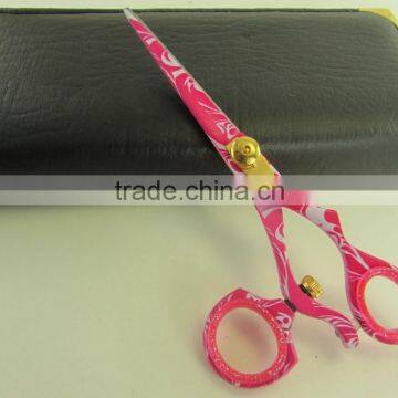 Pink Paper Coated Hair Cutting Scissors