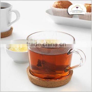 new products glass Decal cup glass cup with metal holder