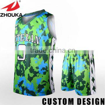 Blue jersey basketball design 100% polyester basketball uniforms for sale