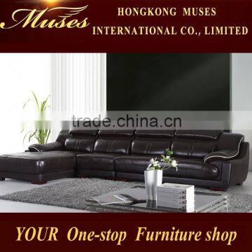 Genuine Leather Beige Recliner Sofa Set, Modern Living Room Recliner Leather Sofa HS0098