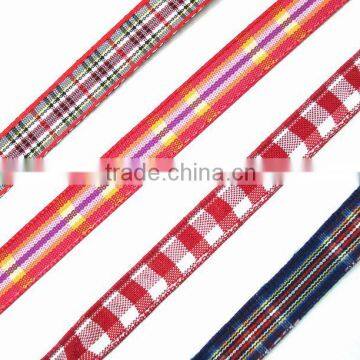 polyester tartan ribbon plaid webbing fabric strap gift decorative