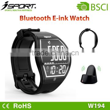 Bluetooth Bracelet with Curved Huge E-ink Pedometer Watch