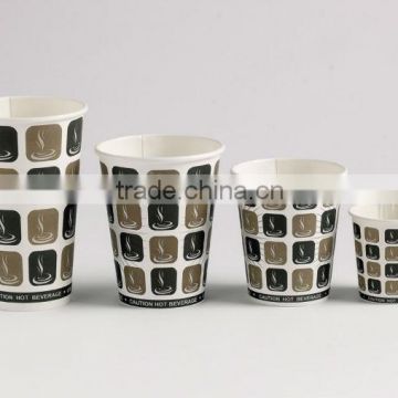 Single wall coffee paper cups with PS lid