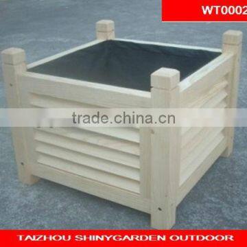 square wooden planter