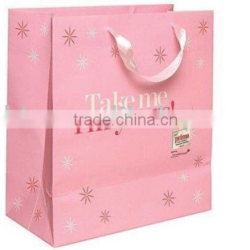 pink kraft paper bag/packing paper bag