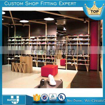 Guangzhou Factory Supply Excellent Wood Shoes Shop Decoration Design