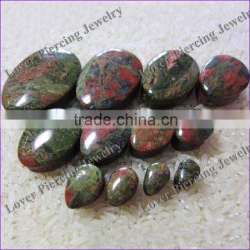 Wholesale Teardrop High Polish Natural Stone Ear Plugs [SE-T360]