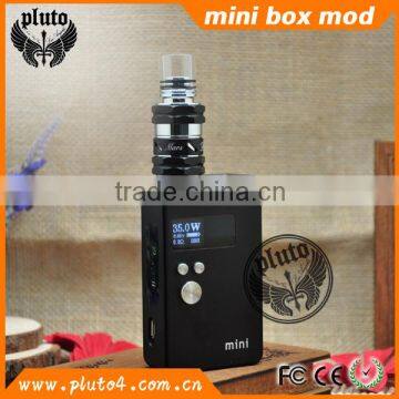 2015 wholesale black/silver Pluto 35W cheap ecig mini box mod fit one piece 18650 battery high quality