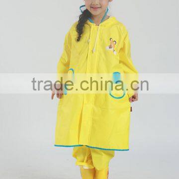 210T polyester fabric with PU coating children environmental kids non-toxic waterproof windproof raincoat