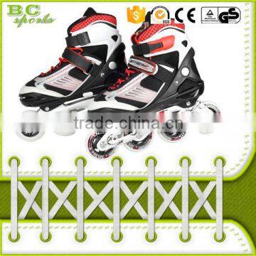 Kids Adjustable Aggressive Red Inline Skates With ce photo-4