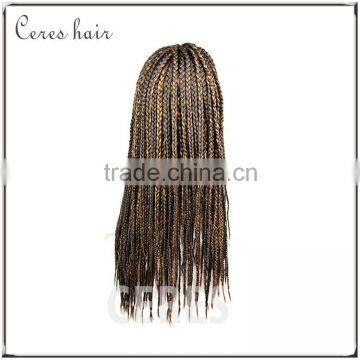 synthetic micro braided lace front wigs mixed color box braided wig for black women                        
                                                Quality Choice