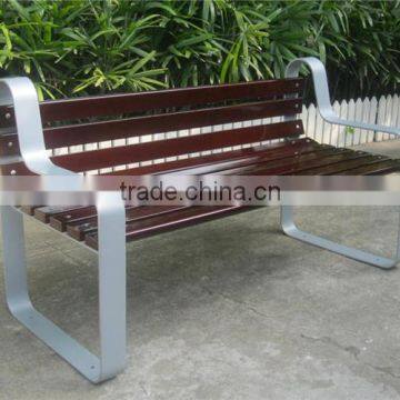 Outdoor metal leg wooden bench outdoor wood bench