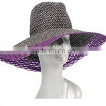 Promotion fashion different colors large brim beach paper straw hats