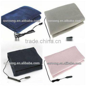 12V Polar Fleece car heating blanket,travel car blanket.