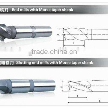 Slotting End Mills with Morse Taper Shank