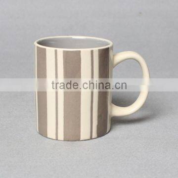 11oz ceramic milk mug cup,string pattern ceramic mug for sale